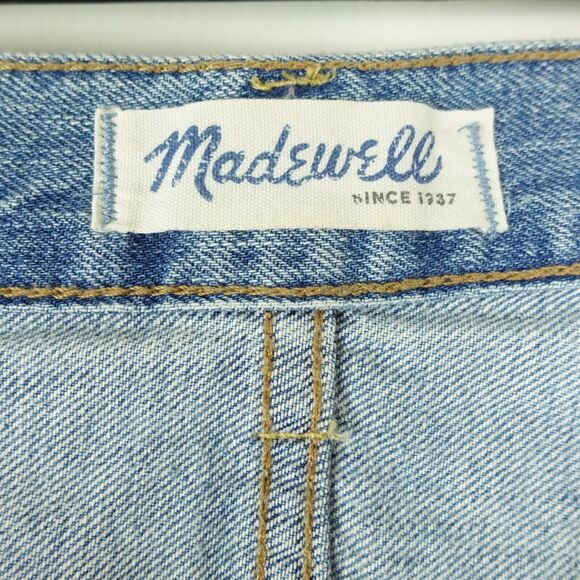 Madewell Denim Jean Shorts Womens Size 28 Distressed Rolled Cut Off Hem - Picture 11 of 14